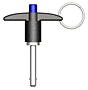 Positive Locking Pin T-Handle w Ring